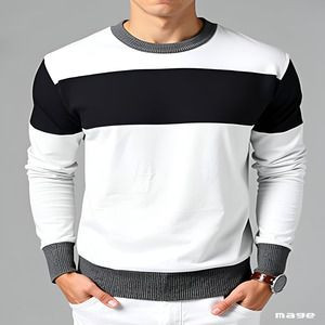 Black & White Striped Sweatshirt