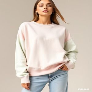 Oversized Cozy Pink Female Sudadera Sweatshirt